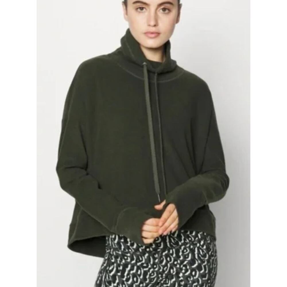 SWEATY BETTY Olive Green Harmonise Long Sleeve Luxe Sweatshirt Women's Size XL